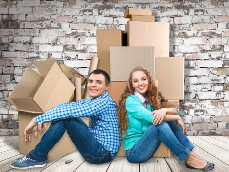 Packed student belongings prepared for storage collection in West London
